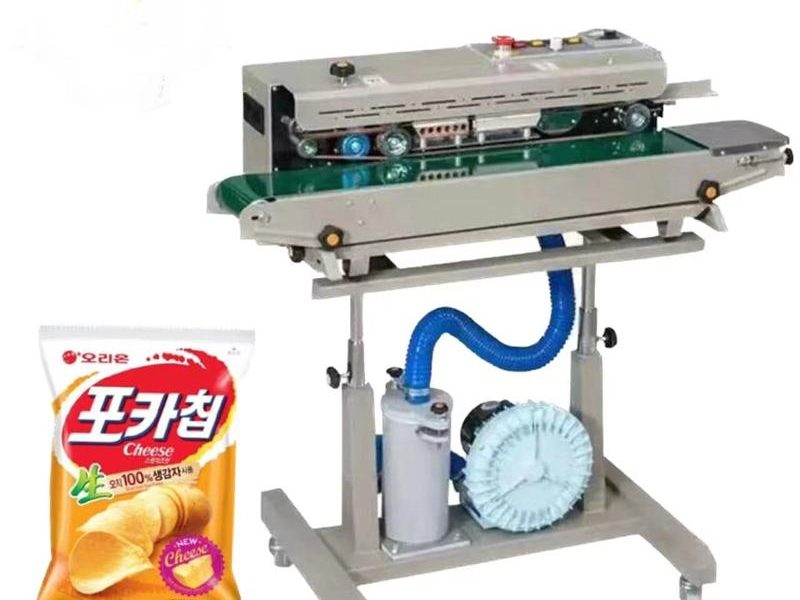 DBF-1000 Band Sealer with air filling for continuous bag sealing